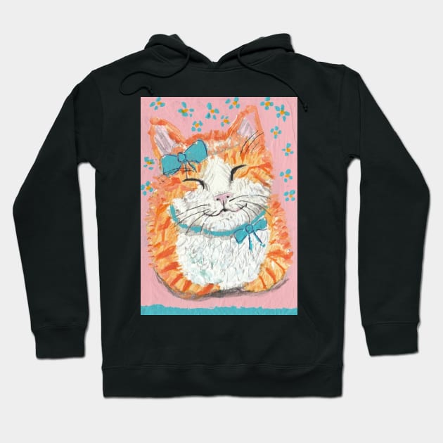 cute  cat acrylic painting Hoodie by SamsArtworks